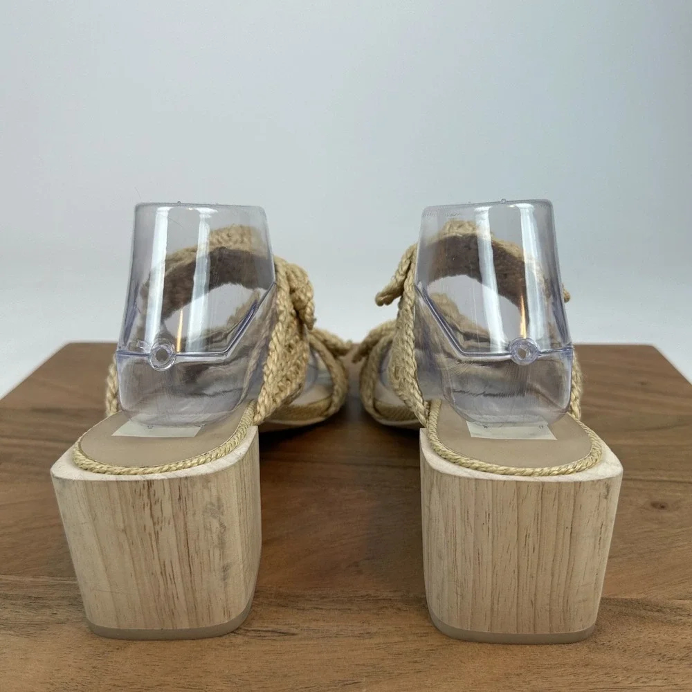 Womens Dolce Vita Zemmie Espadrille Knot Raffia Heel Slide Sandals Size 10 M EUC - Picture 4 of 8